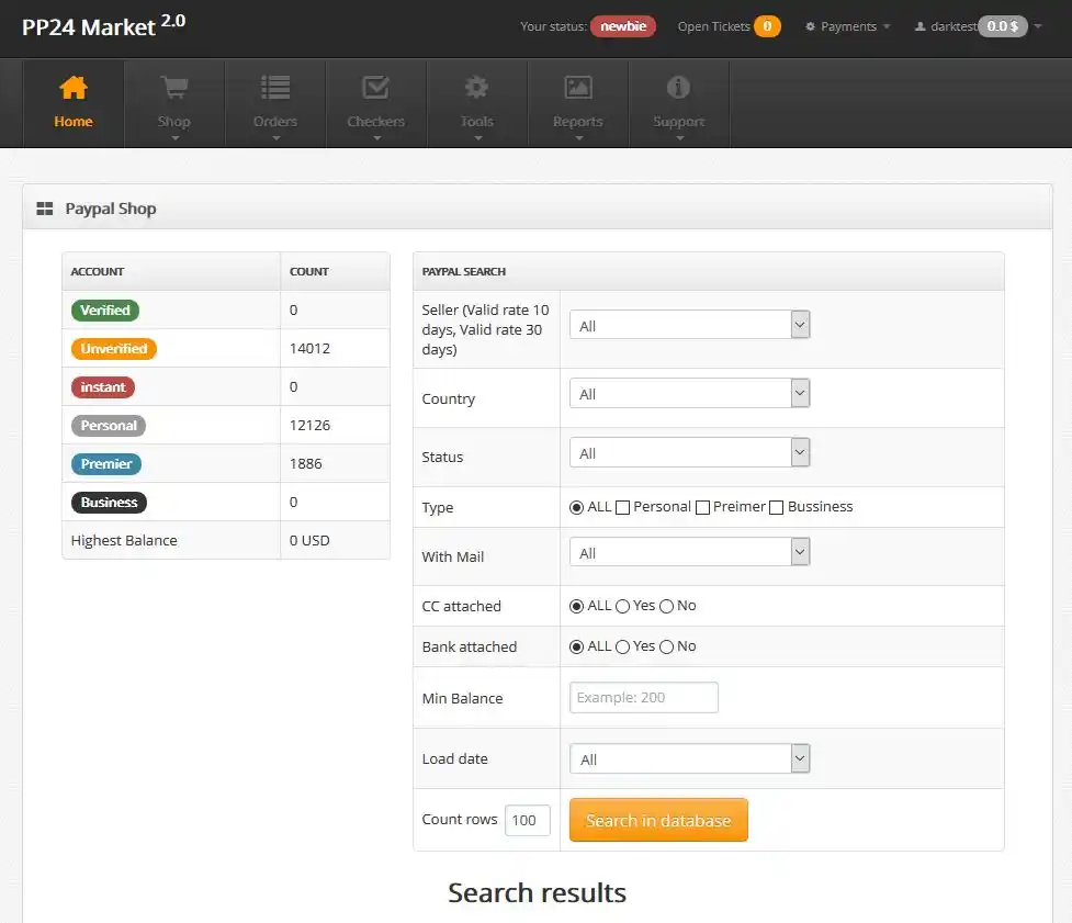 PP24 market - Darknet card shop and digital market