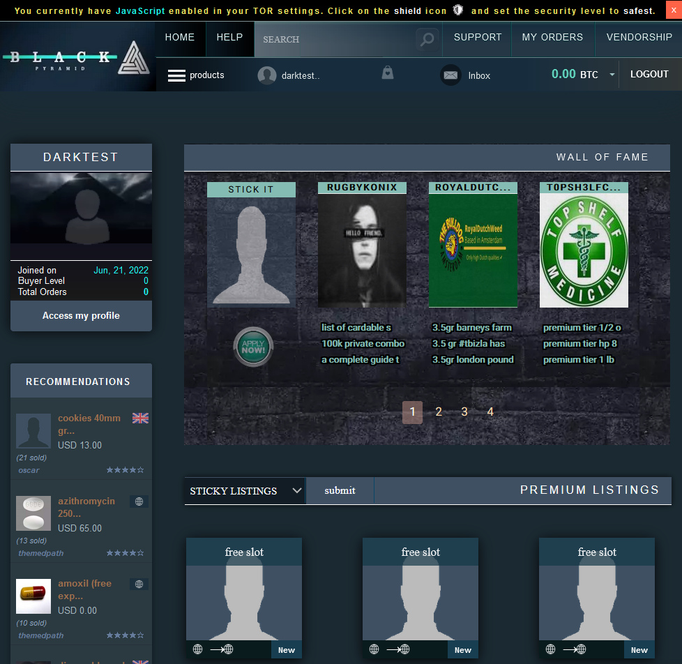 BlackPyramid - All-Purpose Darknet Market