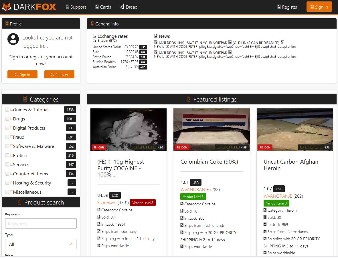 DarkFox Market - all-purpose international darknet market