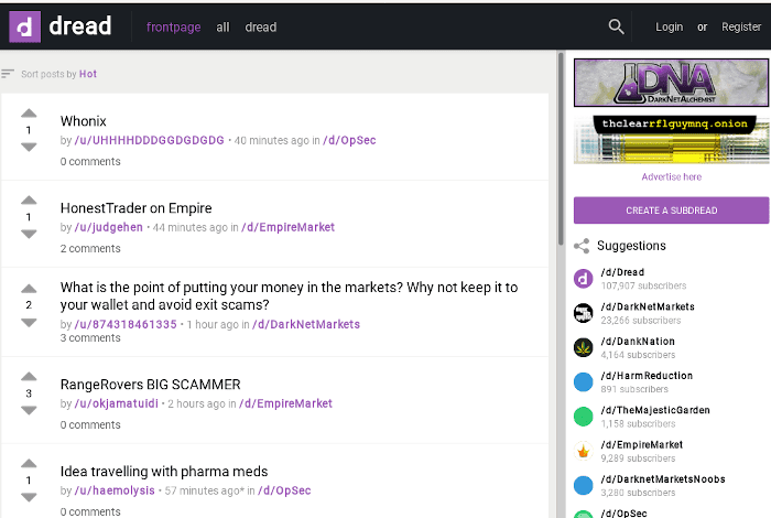 Dread Forum - The forum on the darknet