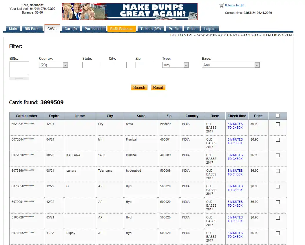 Ferum Shop - Financial information market, clearnet access