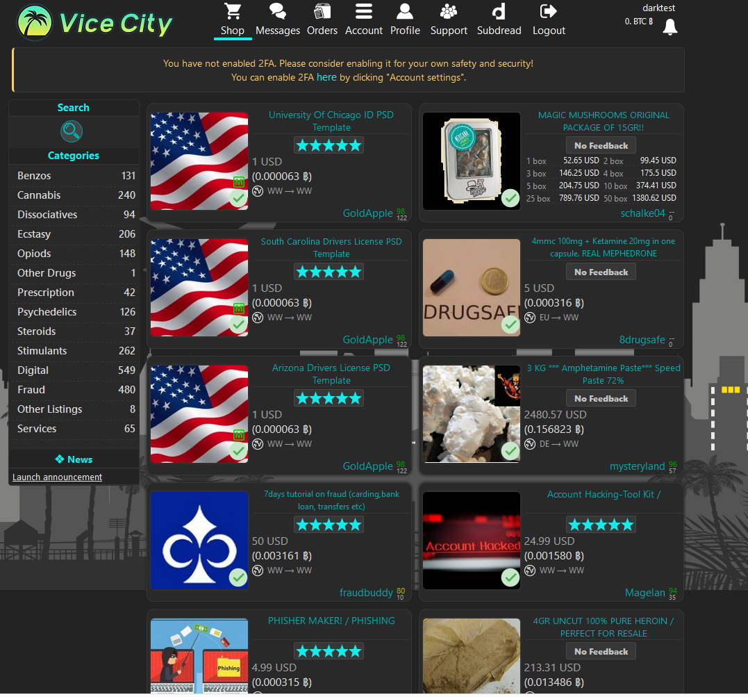 Vice City Market - International Drug Market - Vice City Market Link